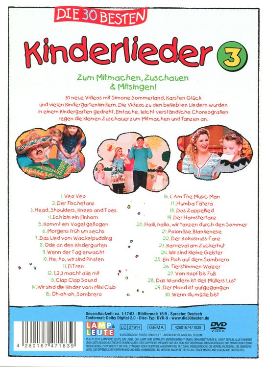 Produktbild: Die 30 besten Kinderlieder 3 - Zum Singen, Lernen und Mitmachen