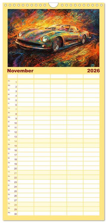 Produktbild: Familienplaner 2026 - Neon Speed mit 5 Spalten (Wandkalender, 21 x 45 cm) CALVENDO