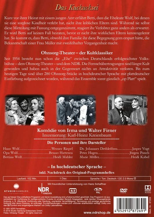Produktbild: Ohnsorg-Theater Klassiker: Das Kuckucksei