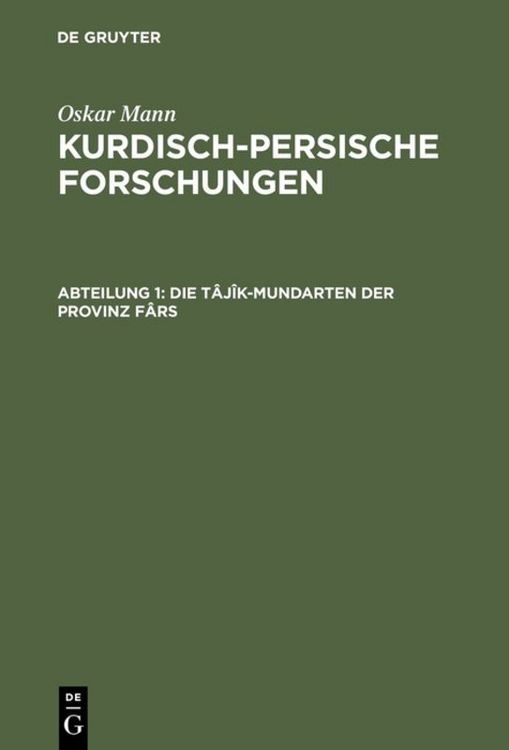 Produktbild: Die T&acirc;j&icirc;k-Mundarten der Provinz F&acirc;rs