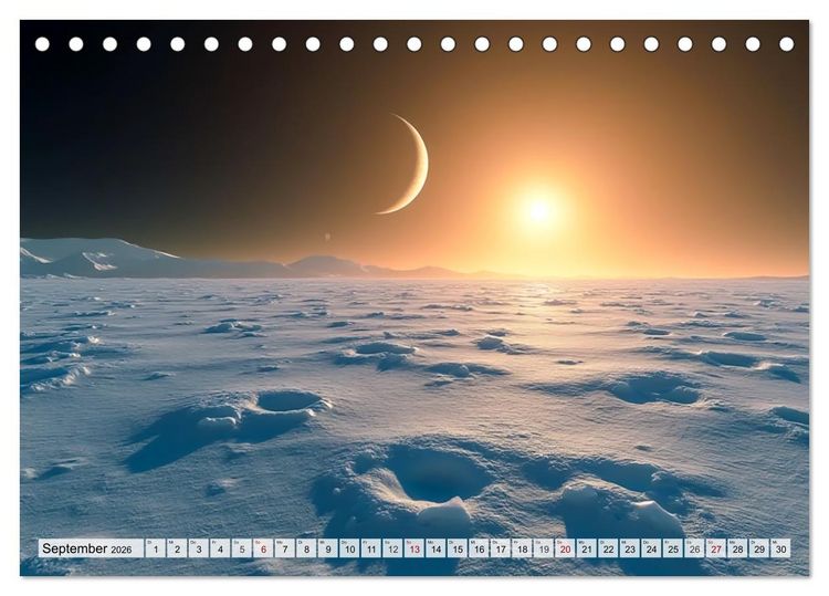 Produktbild: Kosmische Landschaften - Jenseits der Erde (Tischkalender 2026 DIN A5 quer), CALVENDO Monatskalender