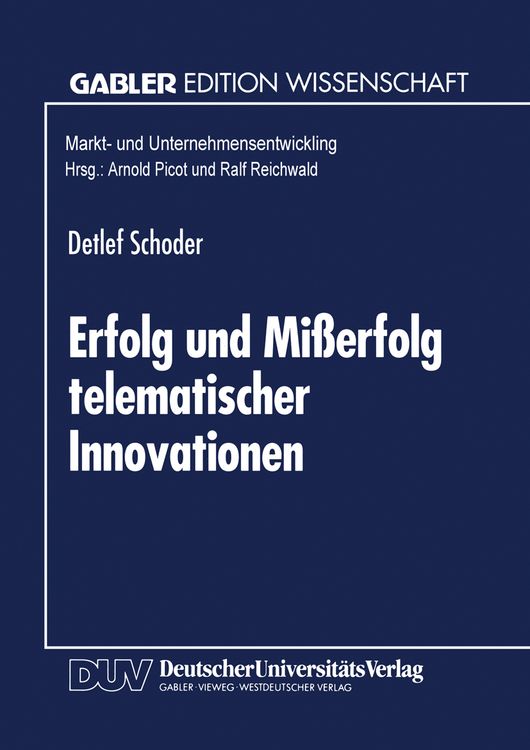 Produktbild: Erfolg und Mißerfolg telematischer Innovationen