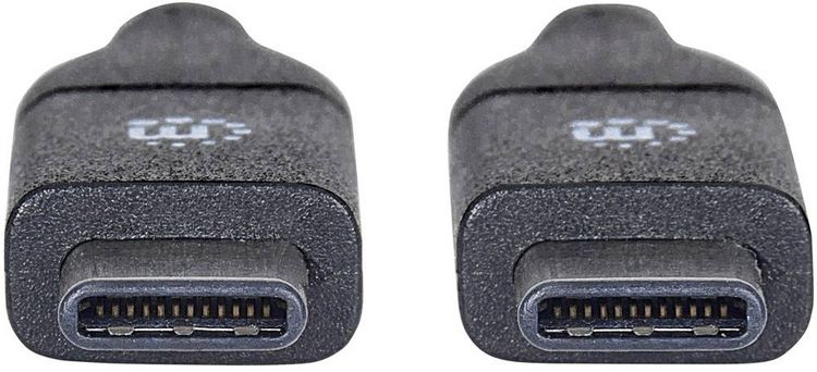 Produktbild: Manhattan USB-Kabel USB 3.2 Gen2 USB-C&reg; Stecker, USB-C&reg; Stecker 0.50m Schwarz 354899