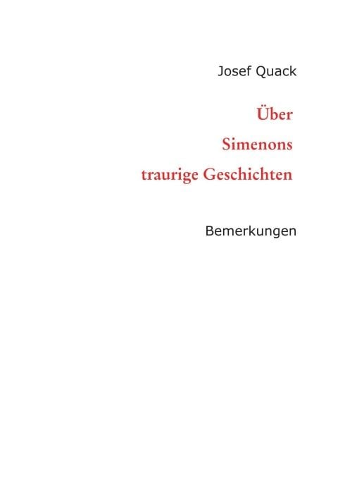 Produktbild: &Uuml;ber Simenons traurige Geschichten