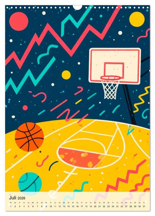 Produktbild: Pop Neon Patterns - The Memphis 90s Collection (Wandkalender 2026 DIN A3 hoch), CALVENDO Monatskalender