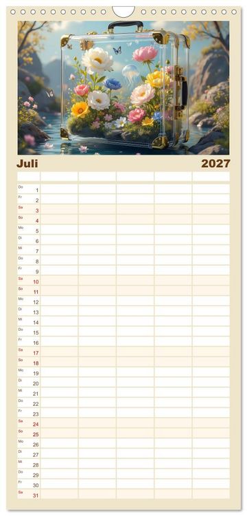 Produktbild: Familienplaner 2027 - Leben in einer Box mit 5 Spalten (Wandkalender, 21 x 45 cm) CALVENDO