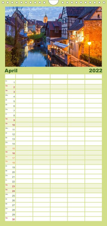 Produktbild: Familienplaner E L S A S S Impressionen (Wandkalender 2022 , 21 cm x 45 cm, hoch)