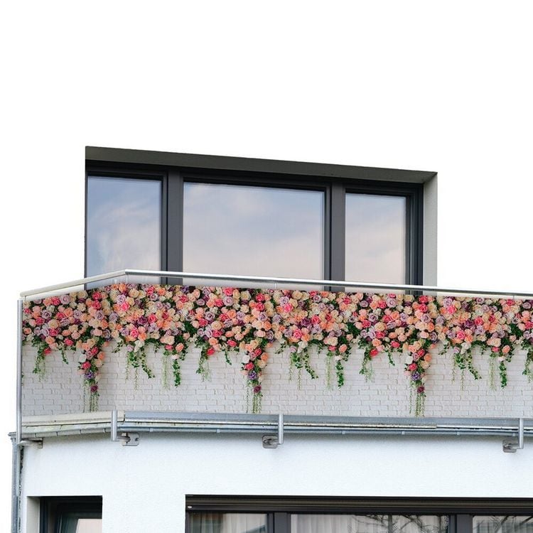 Produktbild: Balkon-Sichtschutz Mod. Rosen, 5 m, UV- und witterungsbest&auml;ndig