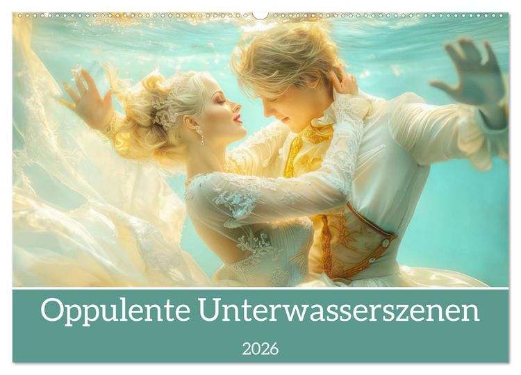 Produktbild: Opulente Unterwasserromanzen (Wandkalender 2026 DIN A2 quer), CALVENDO Monatskalender