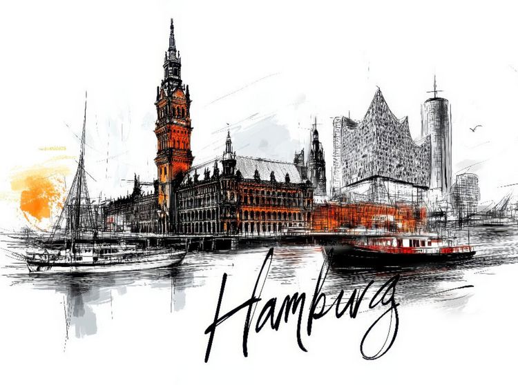 CALVENDO Puzzle „Alsterarkaden Hamburg“ – 1000 Teile, 64x48 Cm, Premium-Qualität Aus Europa