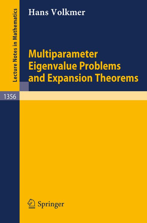 Produktbild: Multiparameter Eigenvalue Problems and Expansion Theorems