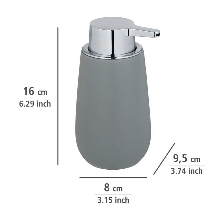 Produktbild: Waschtisch-Set Mod. Badi Grau, 2-tlg., 1 Zahnputzbecher, 1 Seifenspender