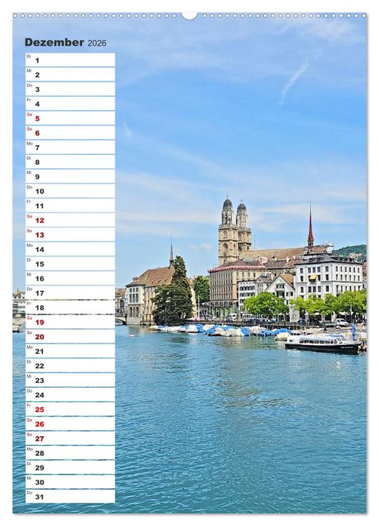 Produktbild: Schweizer Ansichten - Berge, Fl&uuml;sse und Seen in der Schweiz (Wandkalender 2026 DIN A2 hoch), CALVENDO Monatskalender
