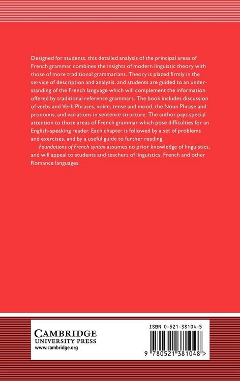 Produktbild: Foundations of French Syntax