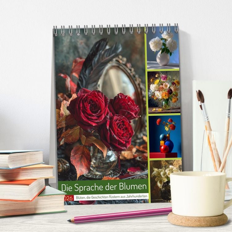 Produktbild: Die Sprache der Blumen (Tischkalender 2026 DIN A5 hoch), CALVENDO Monatskalender
