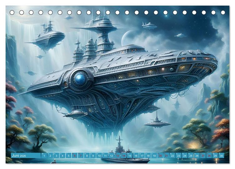 Produktbild: Futuristische Giganten Eine Welt von Morgen (Tischkalender 2026 DIN A5 quer), CALVENDO Monatskalender