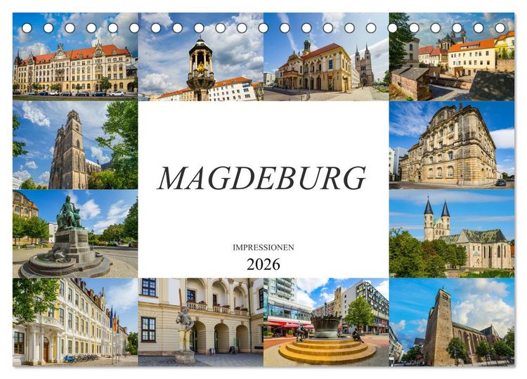 Produktbild: Magdeburg Impressionen (Tischkalender 2026 DIN A5 quer), CALVENDO Monatskalender