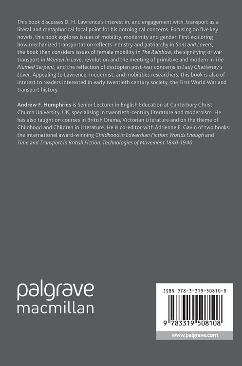 Produktbild: D. H. Lawrence, Transport and Cultural Transition