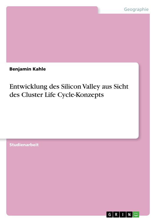 Produktbild: Entwicklung des Silicon Valley aus Sicht des Cluster Life Cycle-Konzepts