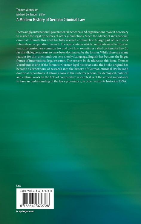Produktbild: A Modern History of German Criminal Law