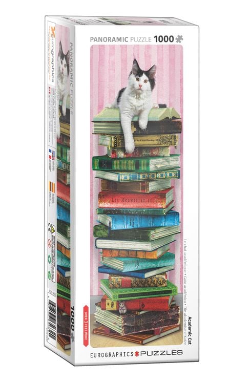 Produktbild: Eurographics 6010-5632 - Die akademische Katze, Panorama Puzzle - 1000 Teile