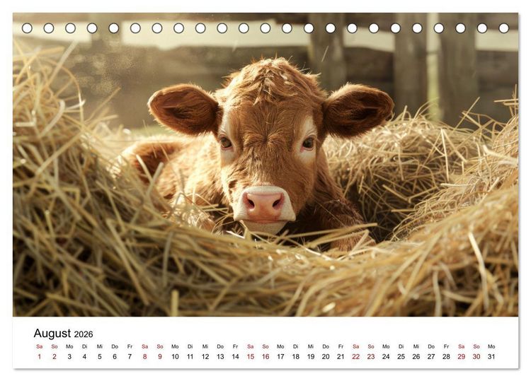 Produktbild: Weidengl&uuml;ck: Ein Jahr unter K&uuml;hen (Tischkalender 2026 DIN A5 quer), CALVENDO Monatskalender
