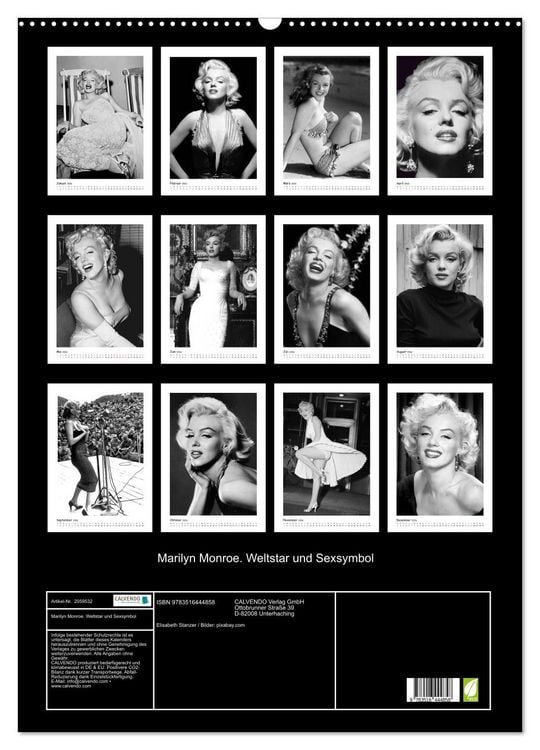 Produktbild: Marilyn Monroe. Weltstar und Sexsymbol (Wandkalender 2026 DIN A2 hoch), CALVENDO Monatskalender