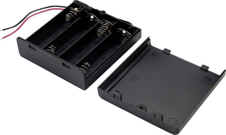 Produktbild: TRU COMPONENTS SBH341-1AS Batteriehalter 4x Mignon (AA) Kabel