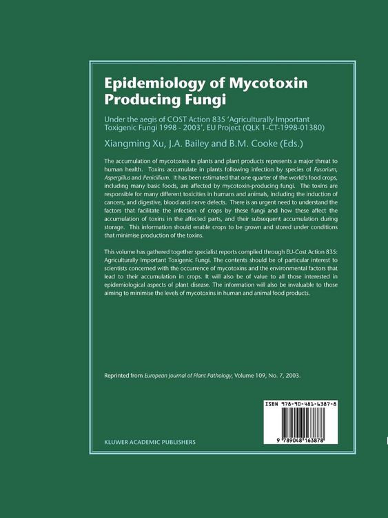 Produktbild: Epidemiology of Mycotoxin Producing Fungi