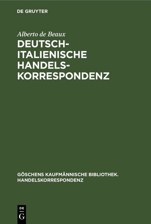 Produktbild: Deutsch-Italienische Handelskorrespondenz