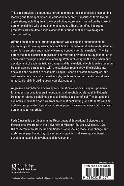 Produktbild: Regression and Machine Learning for Education Sciences Using R