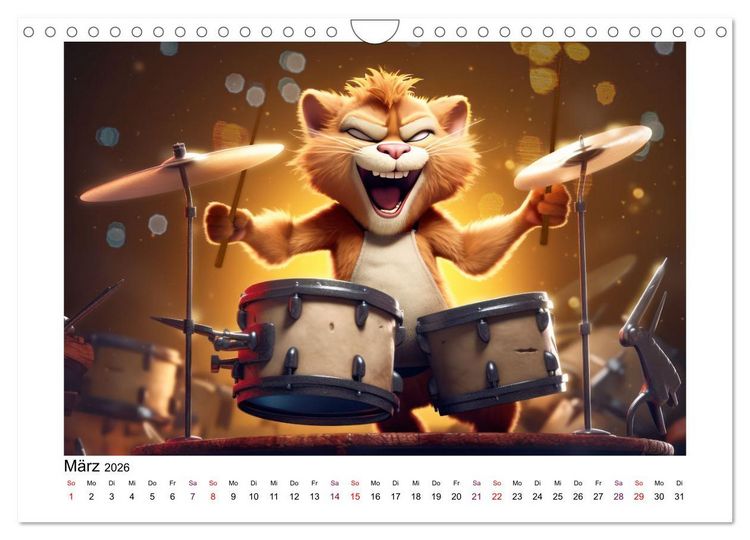 Produktbild: CatDogBand (Wandkalender 2026 DIN A4 quer), CALVENDO Monatskalender