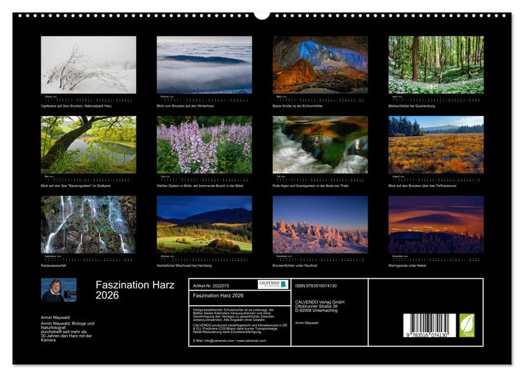 Produktbild: Faszination Harz 2026 (hochwertiger Premium Wandkalender 2026 DIN A2 quer), Kunstdruck in Hochglanz
