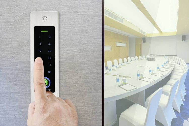 Produktbild: Sygonix SY-5231014 Fingerprint/RFID Zugangssystem Unterputz 12 V/DC, 18 V/DC IP55 mit beleuchteter Tastatur