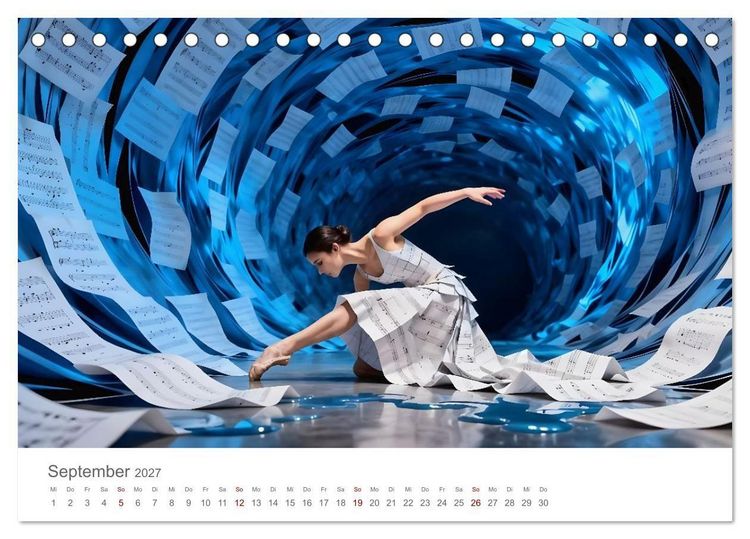 Produktbild: Tanz durch Traumwelten - Fantastische T&auml;nzerinnen in surrealen Klangr&auml;umen (Tischkalender 2027 DIN A5 quer), CALVENDO Monatskalender