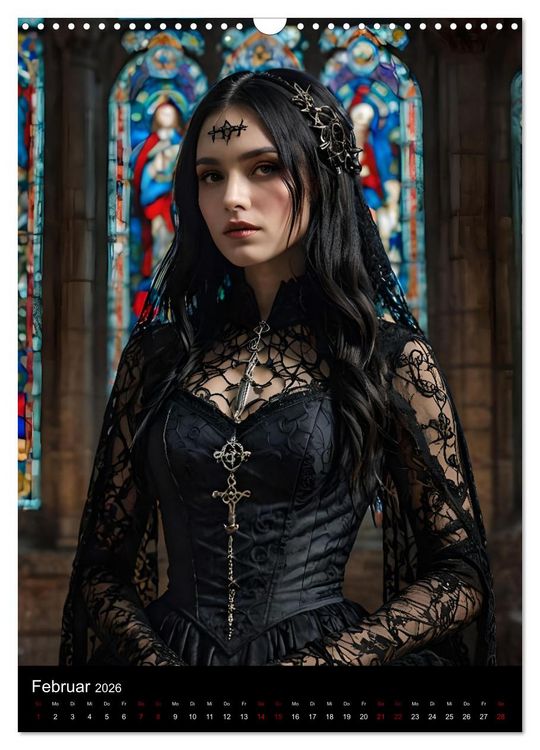 Produktbild: Gothic beauties - Sch&ouml;nheiten der Nacht (Wandkalender 2026 DIN A3 hoch), CALVENDO Monatskalender