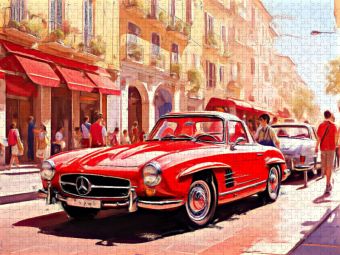 Produktbild: CALVENDO Puzzle Der klassische Mercedes-Benz 190SL gilt heutzutage als Wertanlage. | 1000 Teile Lege-Gr&ouml;&szlig;e 64x48cm Foto-Puzzle f&uuml;r gl&uuml;ckliche Stunden