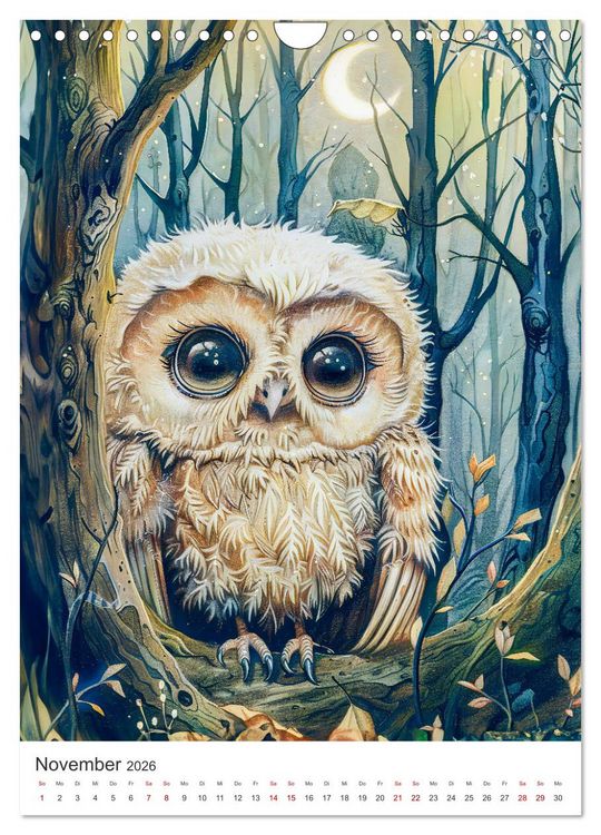 Produktbild: Tierkinder - Niedliche illustrierte Wildtiere in Wald und Flur (Wandkalender 2026 DIN A4 hoch), CALVENDO Monatskalender