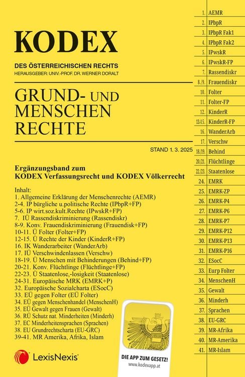 Produktbild: KODEX Grund- und Menschenrechte - inkl. App