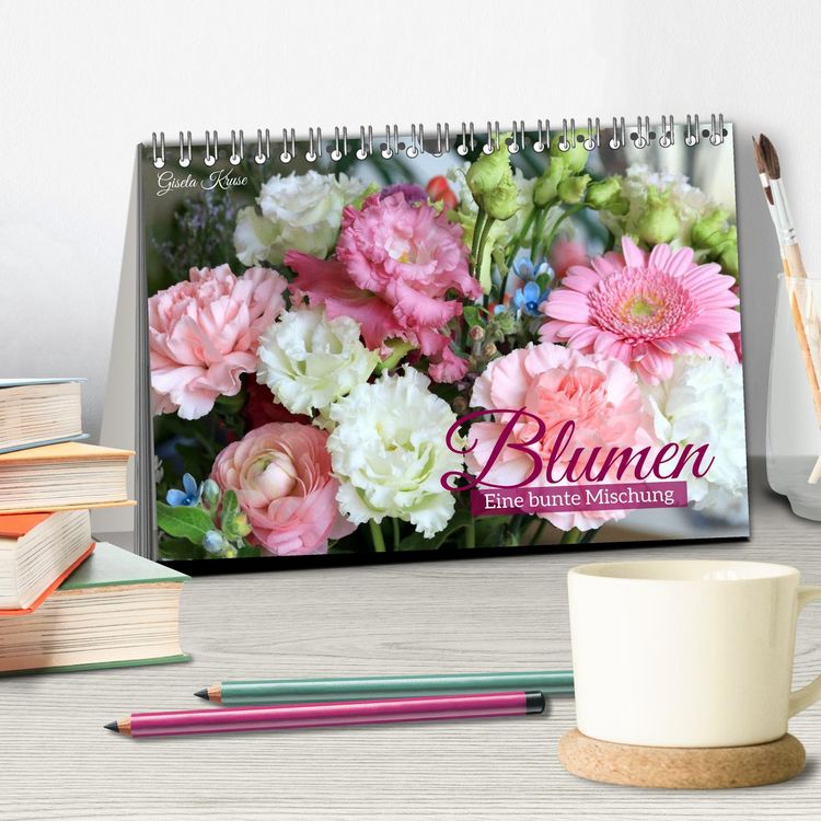 Produktbild: Blumen - Eine bunte Mischung (Tischkalender 2026 DIN A5 quer), CALVENDO Monatskalender