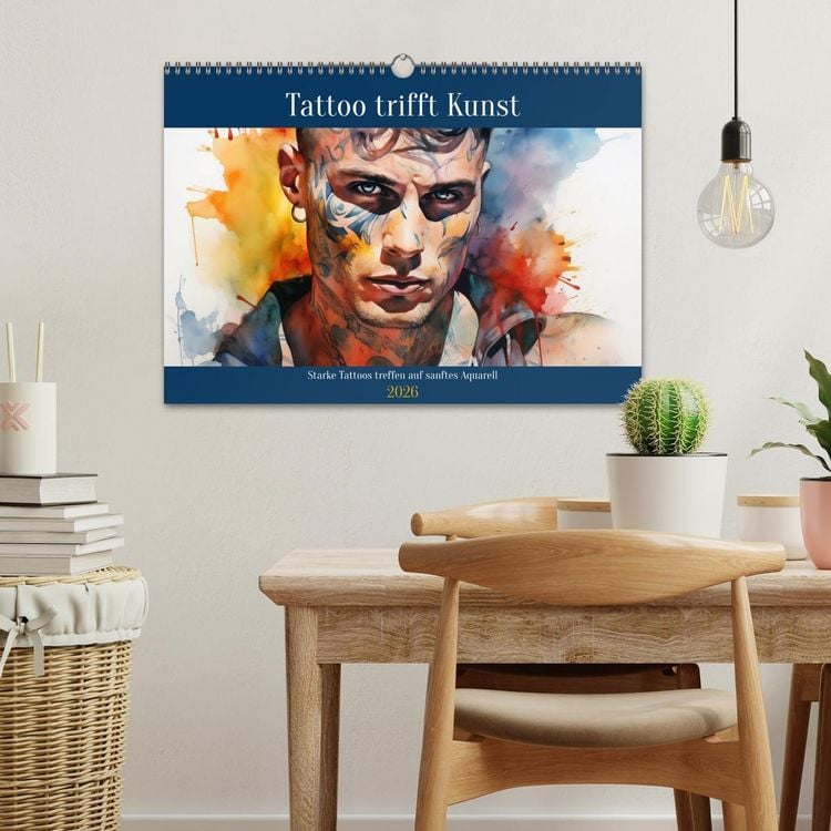 Produktbild: Tattoo trifft Kunst (Wandkalender 2026 DIN A3 quer), CALVENDO Monatskalender