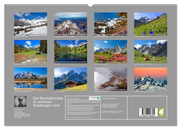 Produktbild: Die Bischofsm&uuml;tze im sch&ouml;nen Salzburger Land (hochwertiger Premium Wandkalender 2026 DIN A2 quer), Kunstdruck in Hochglanz
