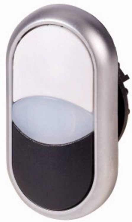 Produktbild: Eaton 216704-WH M22-DDL-WS Doppeldrucktaster Wei&szlig;, Schwarz 1St.