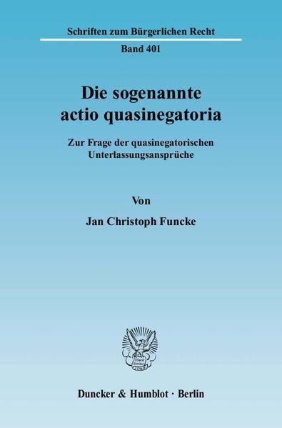 Produktbild: Die sogenannte actio quasinegatoria.