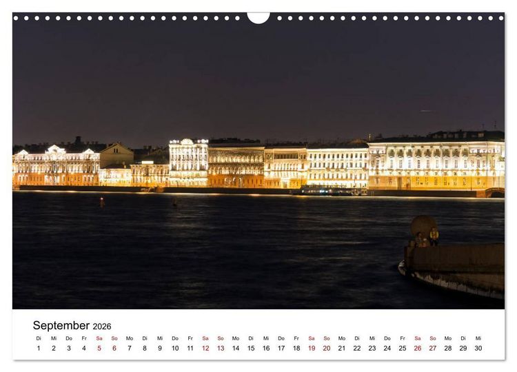 Produktbild: St. Petersburg bei Nacht (Wandkalender 2026 DIN A3 quer), CALVENDO Monatskalender