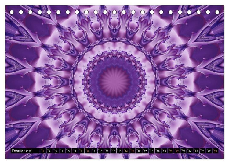 Produktbild: Energie - Mandalas, Spiritualit&auml;t durch die Farbe Lila (Tischkalender 2026 DIN A5 quer), CALVENDO Monatskalender