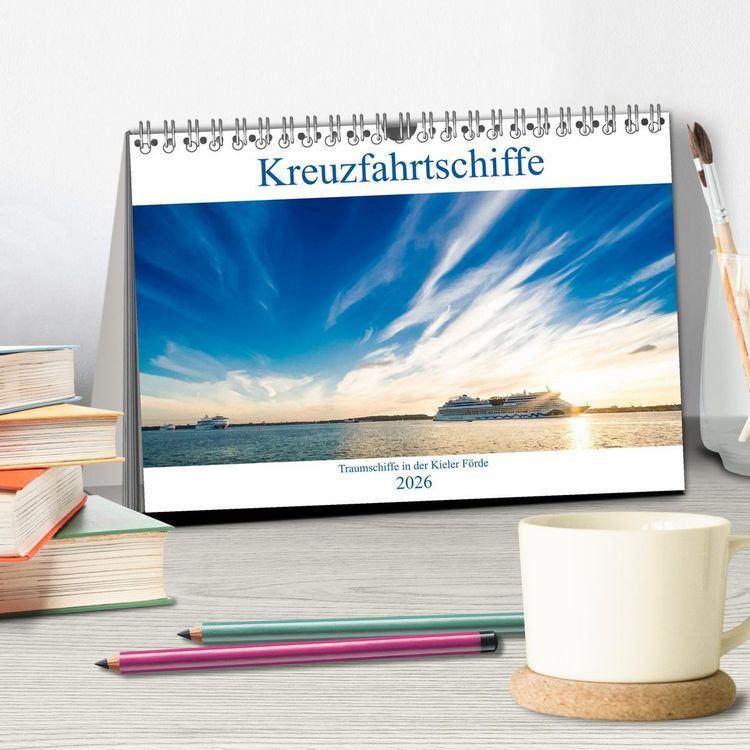 Produktbild: Kreuzfahrtschiffe 2026 (Tischkalender 2026 DIN A5 quer), CALVENDO Monatskalender
