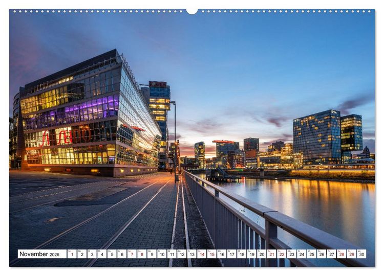 Produktbild: Urbane Impressionen. D&uuml;sseldorf - Moderne Stadt mit gr&uuml;nem Herz. (hochwertiger Premium Wandkalender 2026 DIN A2 quer), Kunstdruck in Hochglanz