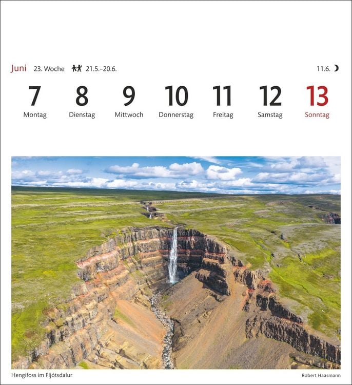 Produktbild: Island Sehnsuchtskalender 2027 - Wochenkalender mit 53 Postkarten
