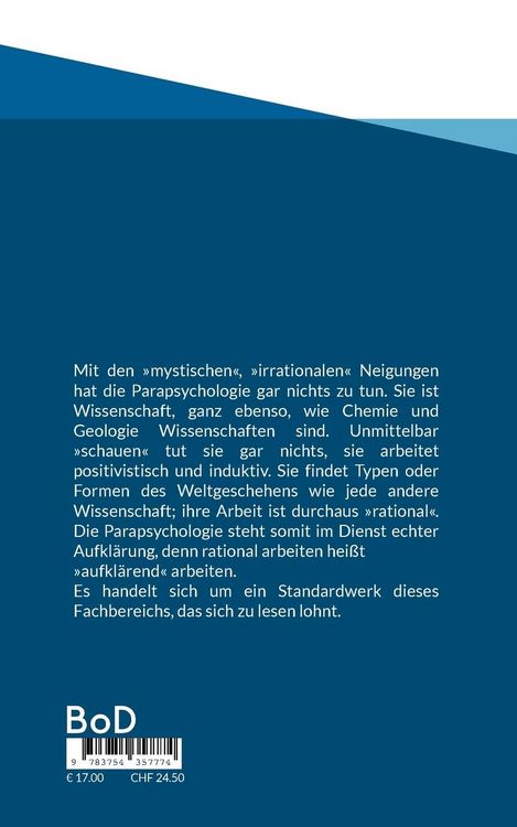 Produktbild: Wissenschaftliche Parapsychologie